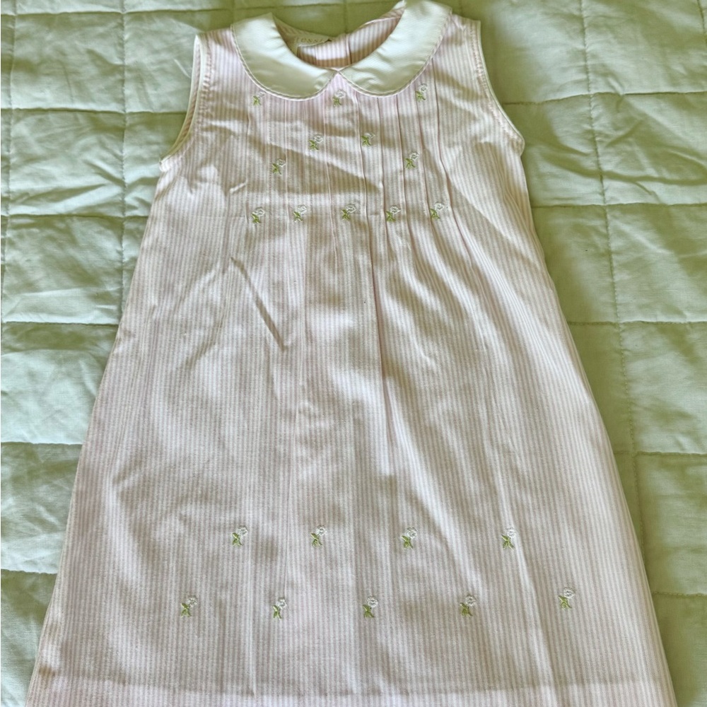 Charming Pink Sleeveless Kids Dress with Embroidery